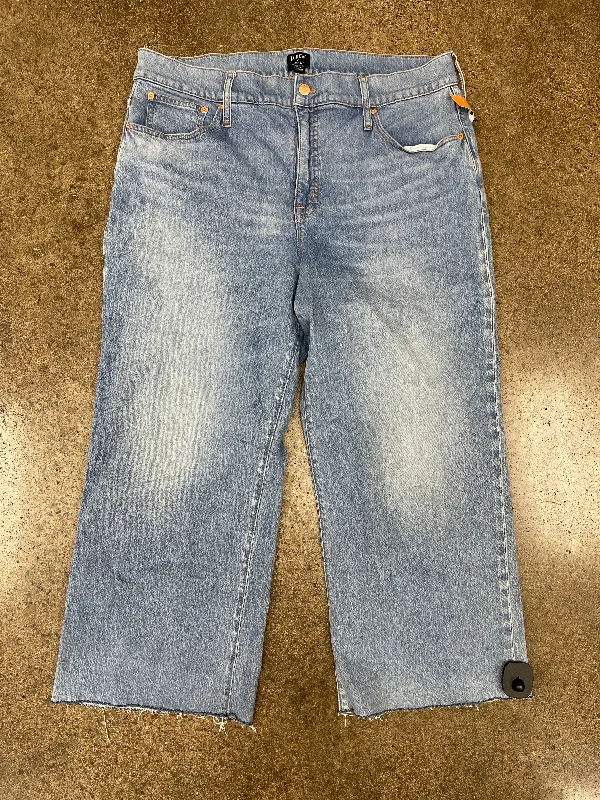 Jeans Cropped By J. Crew In Blue Denim, Size:16