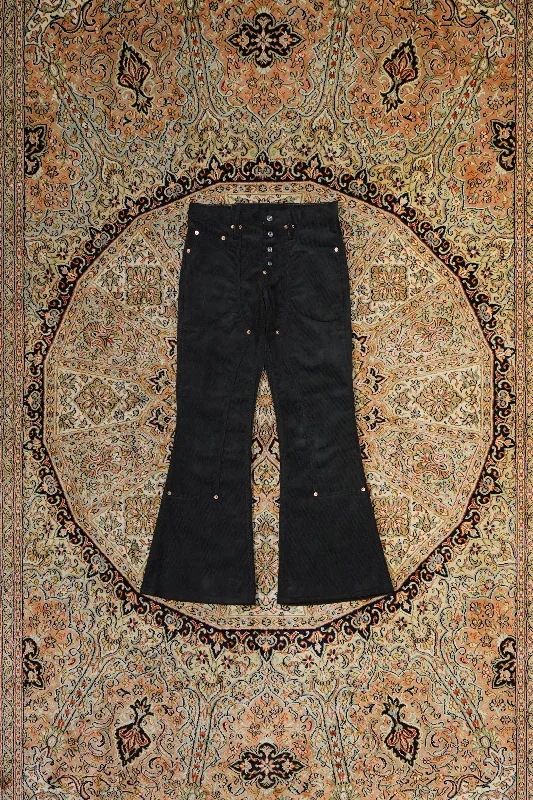 SUGARHILL CORDUROY BELL BOTTOM DEMIN PANTS (BLACK)