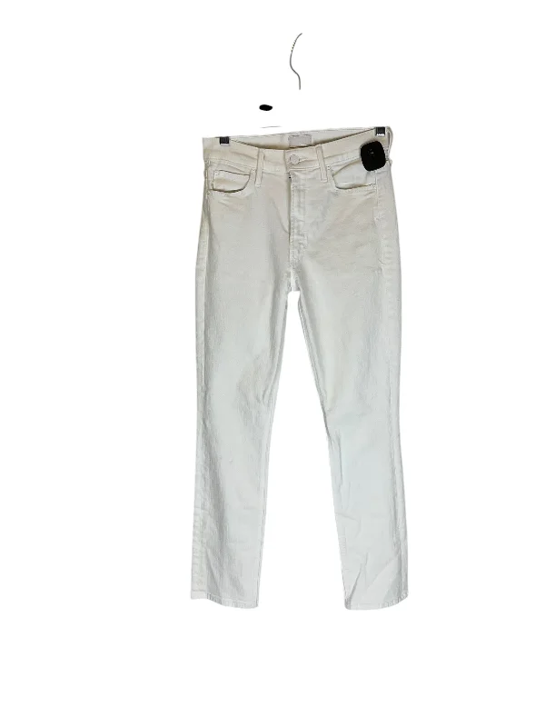 Jeans Designer By Mother In White Denim, Size: 4