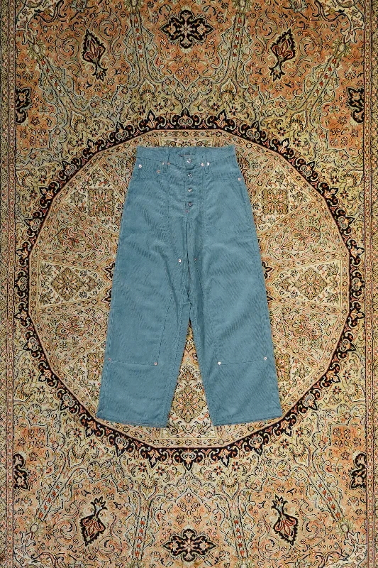 SUGARHILL CORDUROY DOUBLE KNEE DENIM PANTS (BLUE)