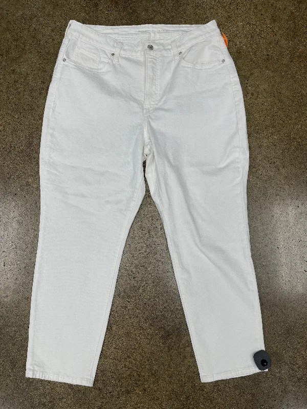 Jeans Straight By Old Navy In White, Size:16