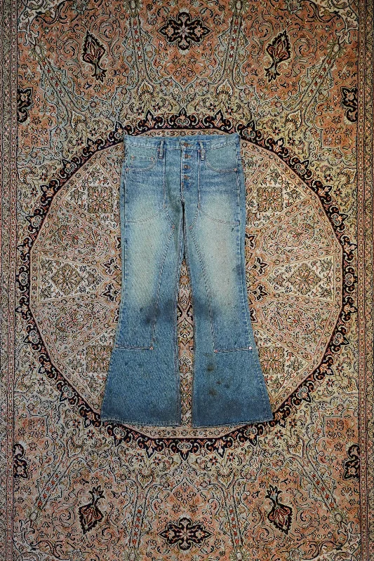 SUGARHILL OILED FADE BELL BOTTOM DENIM PANTS