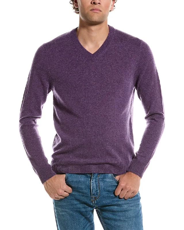 Qi Cashmere Solid Cashmere V-Neck Sweater