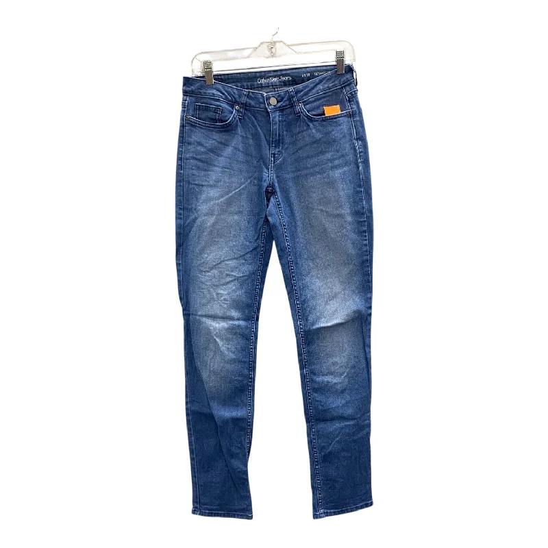 Jeans Straight By Calvin Klein In Blue, Size:6