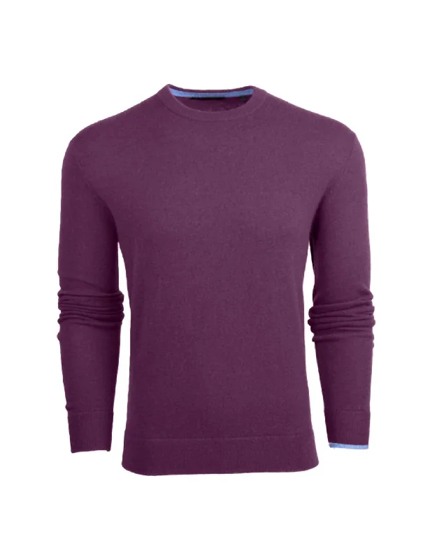 Tomahawk Cashmere Crewneck Sweater In Aubergine