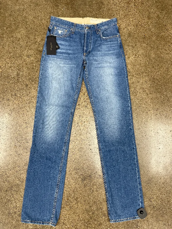 Jeans Straight By Rag & Bones Jeans In Blue Denim, Size:2