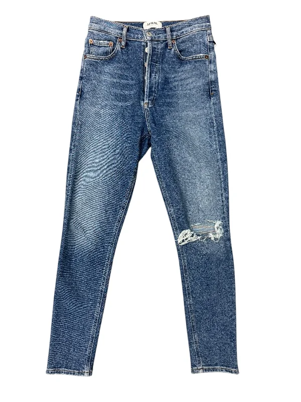 Jeans Straight By Agolde In Blue Denim, Size: 0