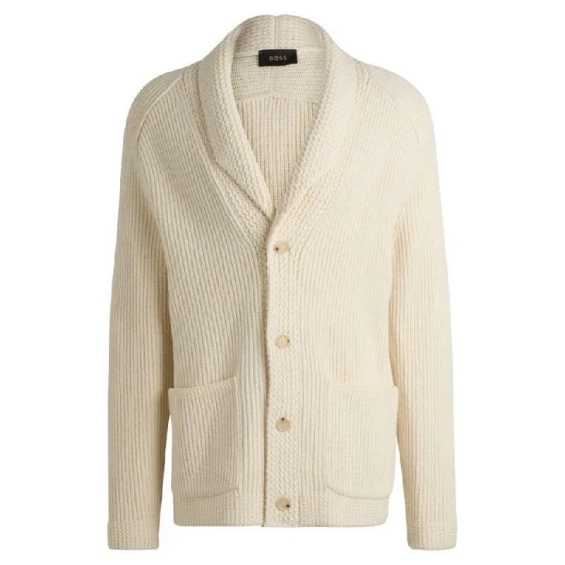 Regular-fit cardigan in wool, cashmere and silk