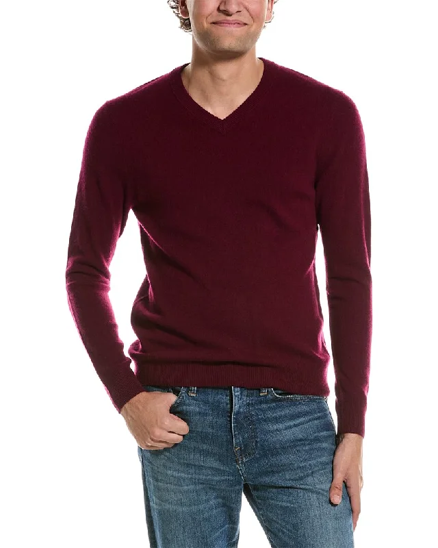 Qi Cashmere Solid Cashmere V-Neck Sweater