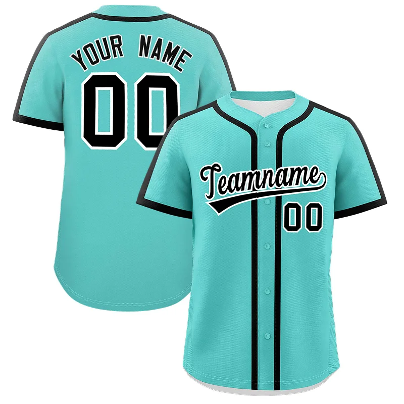 Custom Bright Green Black Personalized Classic Authentic Baseball Jersey